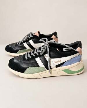 Gola Low Top Colorblock Leather & Suede Sneakers Black Multi-size 40